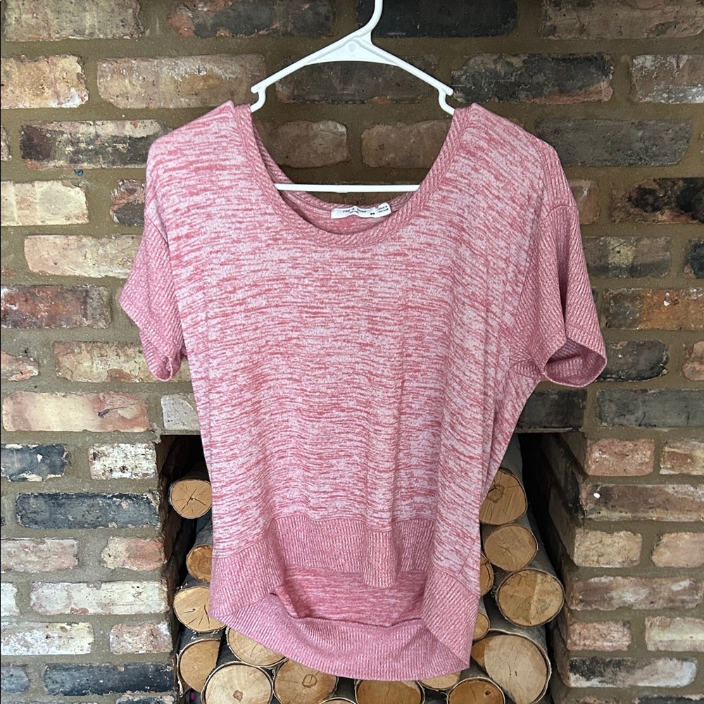 rag & bone Heathered Pink Short Sleeve Tee